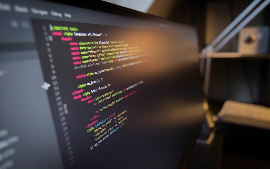 Application source code on a monitor